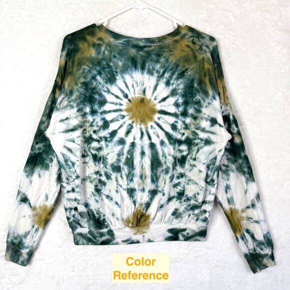 Young Fabulous And Broke Tie Dye Pull Over Oversized Sweatshirt Womens XS Green - Picture 3 of 6